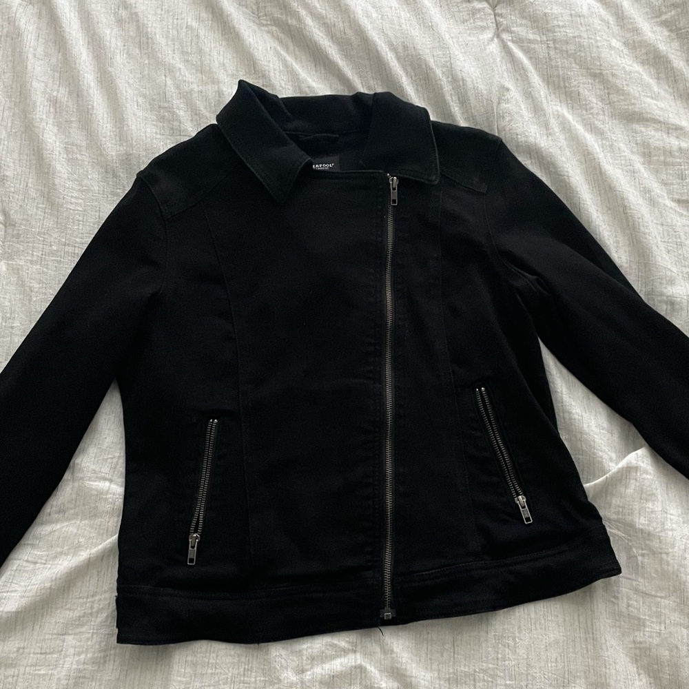 Liverpool Bradford Sustainable Denim Jacket, Women’s Large, Black